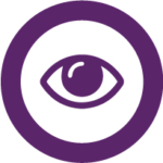 Purple eye denoting vision.
